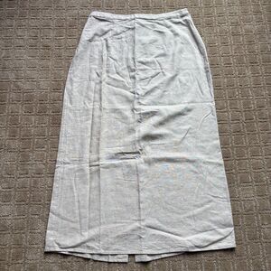 Old Navy Linen Blend Maxi Skirt Women's L Beige Long Coastal Cottage Neutral NWT